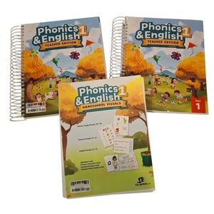 BJU Phonics & English 1 Teacher Edition 5th Part 1 2 & Visuals Word Cards Set